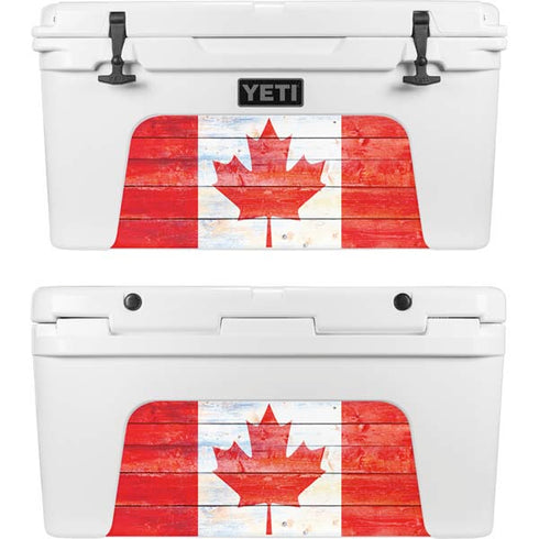 Canada Flag Light Wood YETI Tundra 65 Hard Cooler Skin